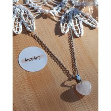 Rózsakvarc szív nyaklánc