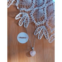 Rózsakvarc szív nyaklánc