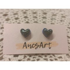 Kék-fekete csillámos fülbevaló