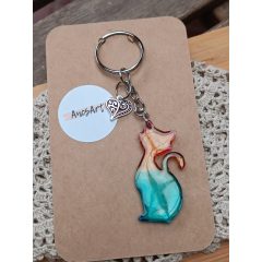 Cica kulcstartó apró dísszel