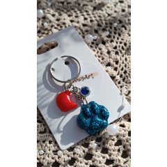 Cicatappancs kulcstartó apró díszekkel