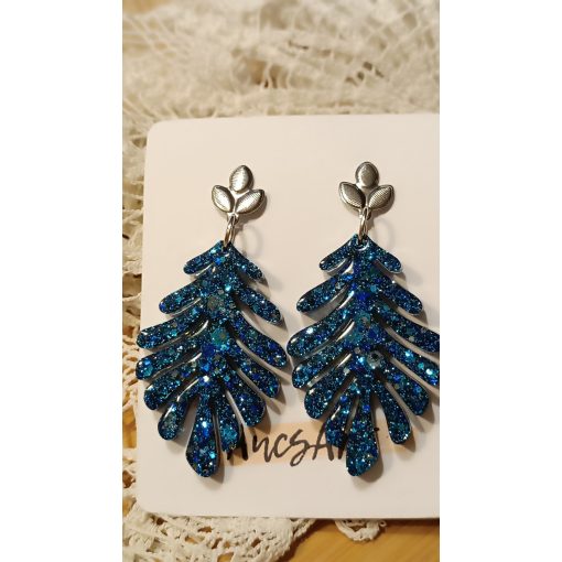 Kék levél fülbevaló