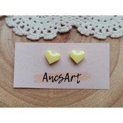 Vaníliasárga szív mini fülbevaló