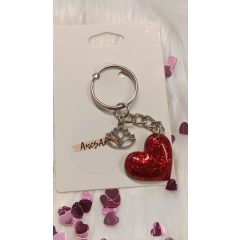 Tűzpiros szív kulcstartó